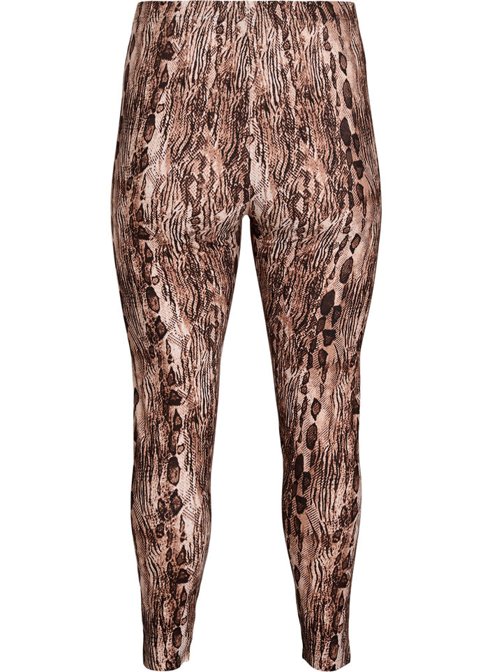 Viscose leggings with print, Brown, Packshot image number 1