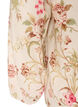 Floral blouse in linen and viscose with long sleeves, Vanilla, Packshot image number 3