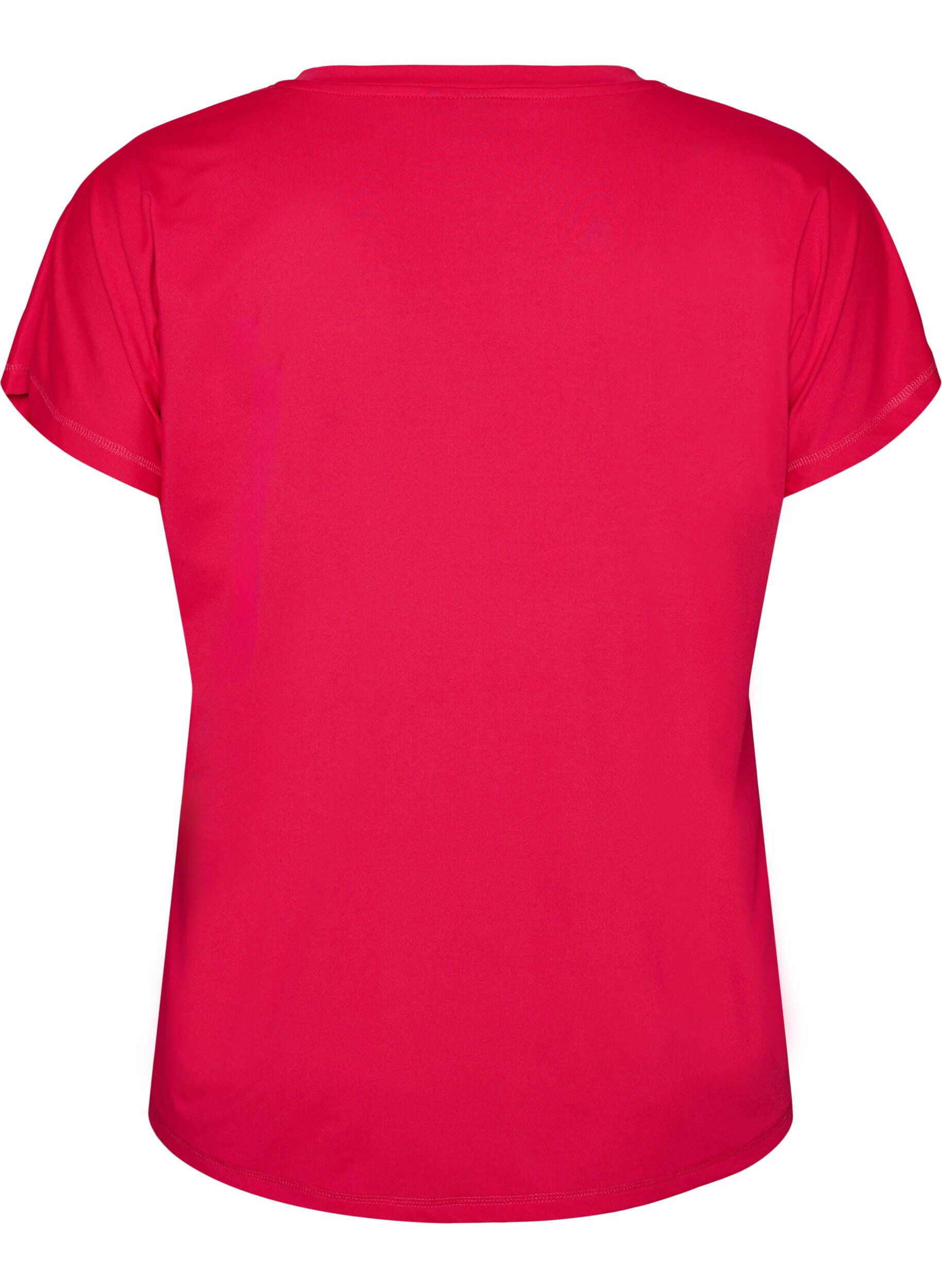 Zizzifashion Loose training t-shirt with v-neck, Pink, Packshot image number 1