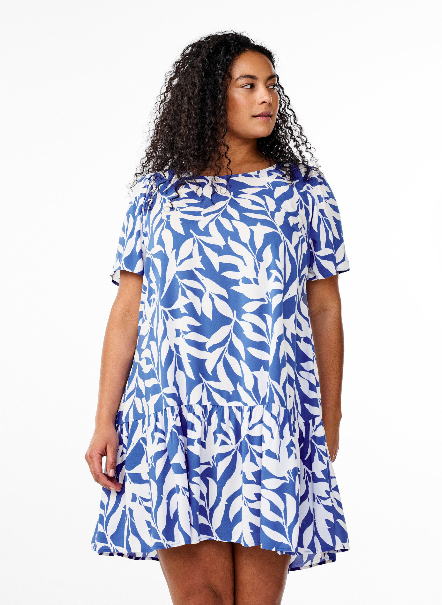 Zizzifashion FLASH - Dress in viscose with cutline, Blue, Model image number 0