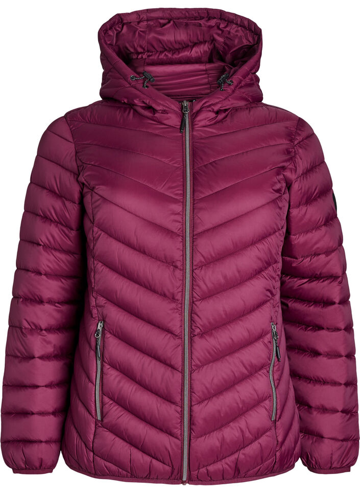 Lightweight jacket with hood, Dark Bordeaux, Packshot image number 0