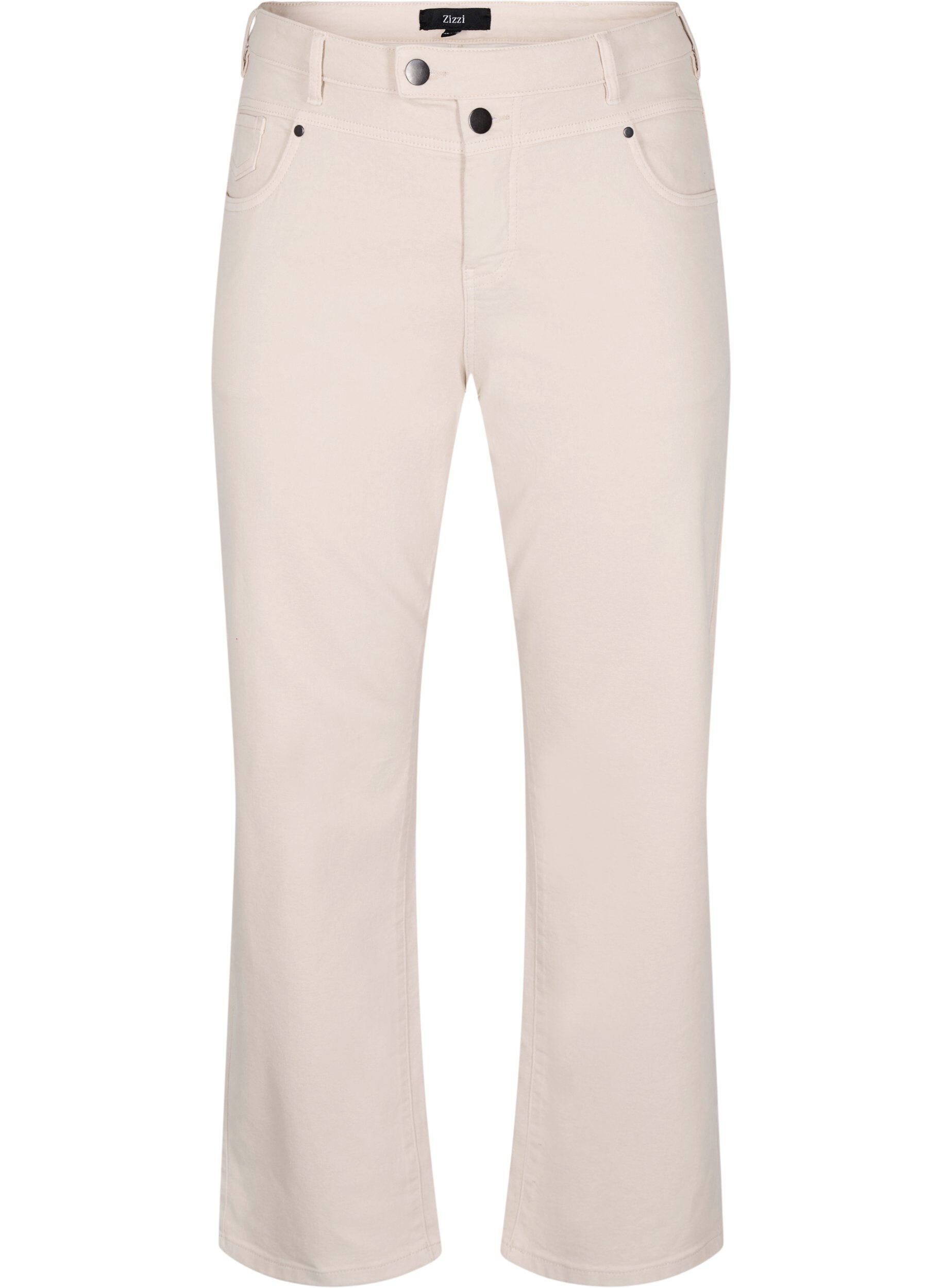 Zizzifashion Gemma high-waisted jeans, Beige, Packshot image number 0
