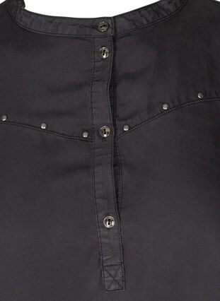 Lyocell tunic with studs, Black, Packshot image number 2