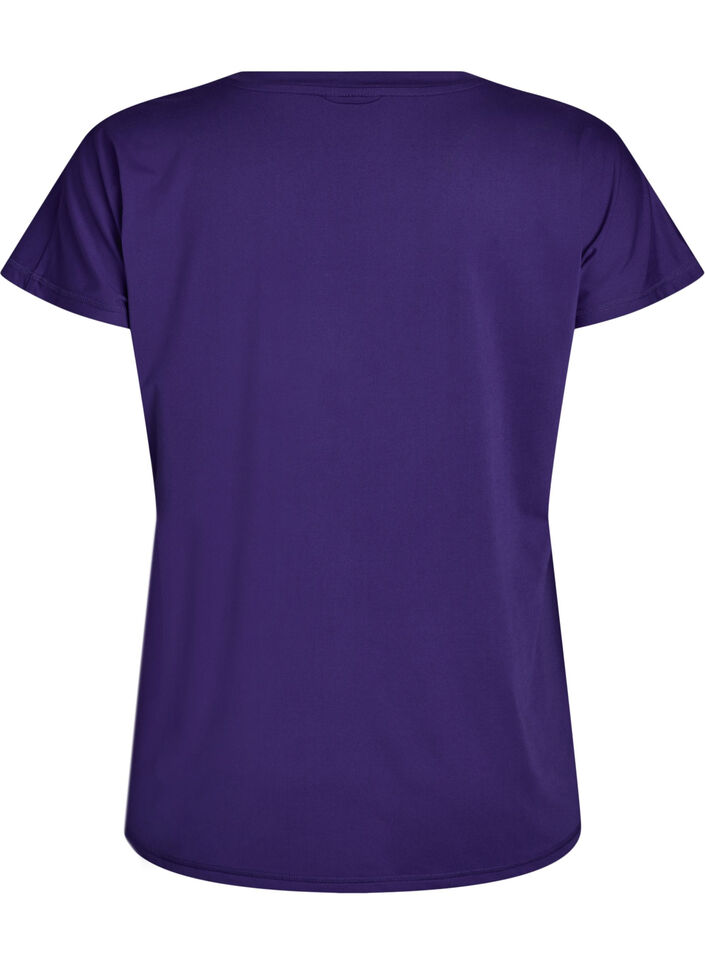 Loose training t-shirt with v-neck, Purple, Packshot image number 1