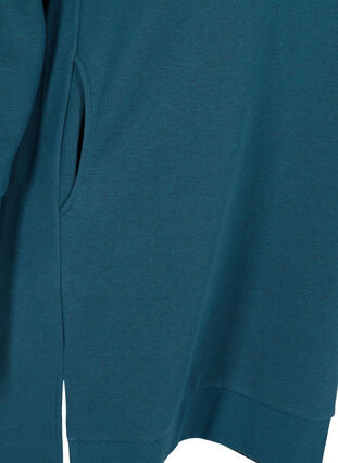 Sweater dress with pockets and slits, Majolica Blue Mel., Packshot image number 3