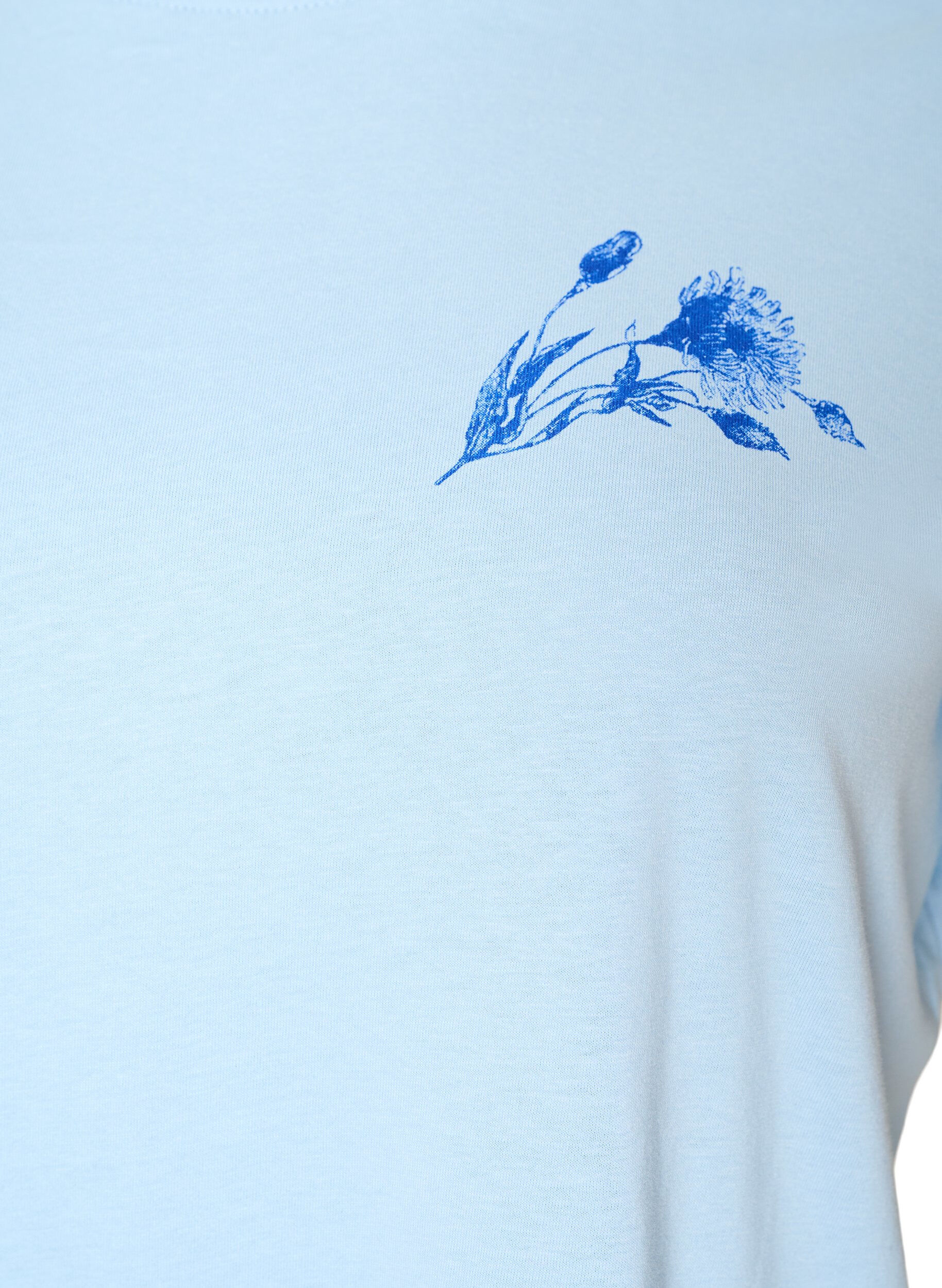 Zizzifashion Cotton T-shirt with print, Light Blue, Packshot image number 2