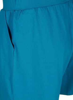 Loose cotton shorts with pockets, Fjord Blue, Packshot image number 3