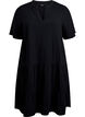 Short A-line dress in cotton muslin, Black, Packshot image number 0