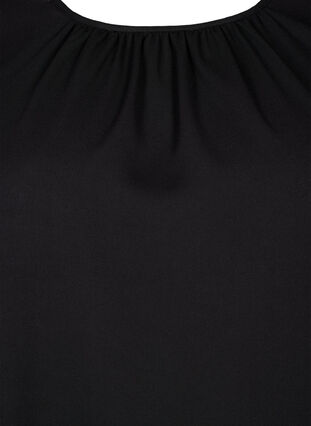 Long sleeve blouse with crochet details, Black, Packshot image number 2