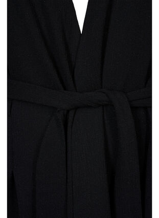 Wrap top with tie band and lurex, Black w. Black, Packshot image number 2