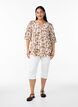 Leopard print blouse with 1/2 sleeves, White, Model image number 1