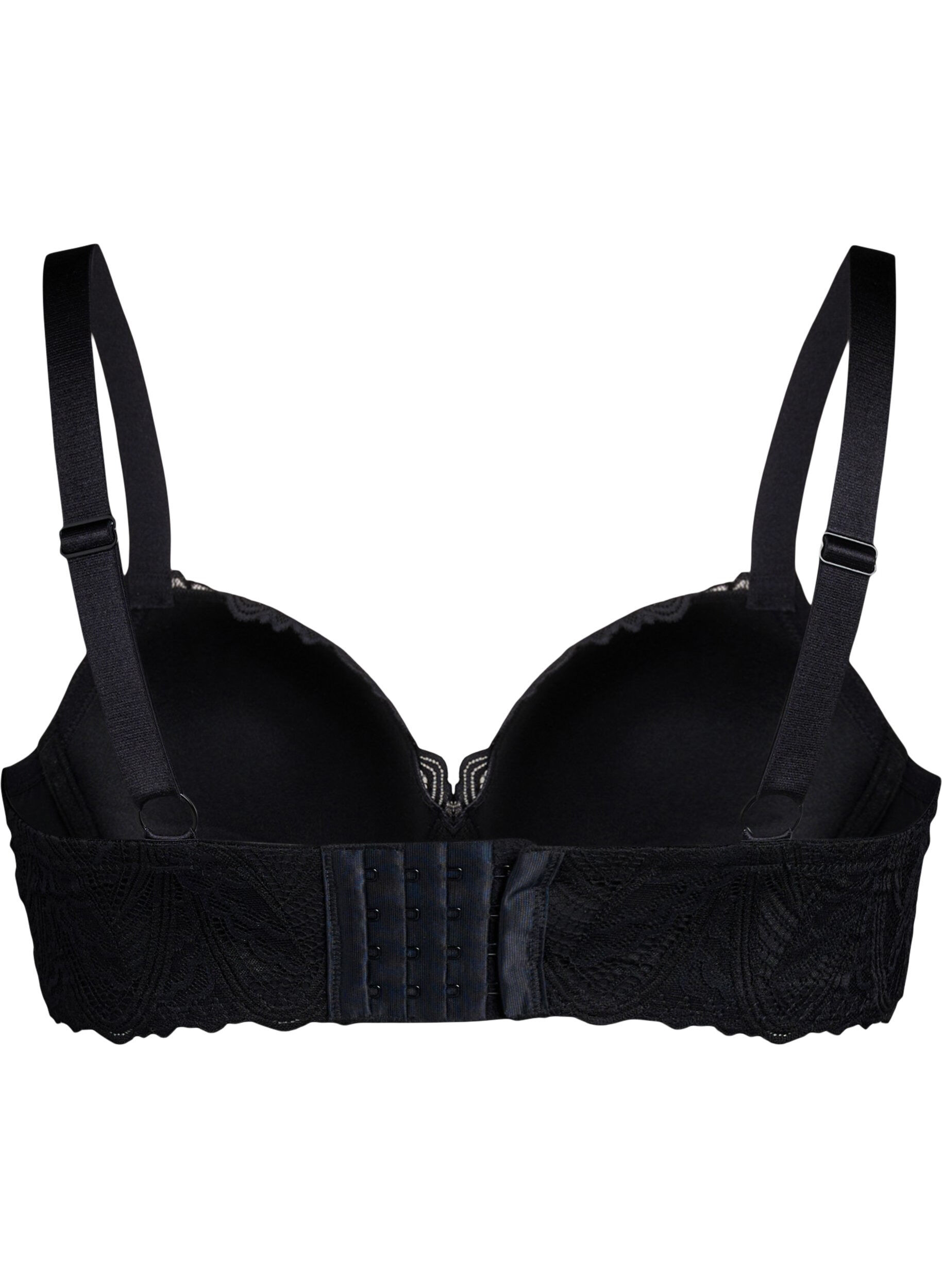 Zizzifashion Molded lace bra with underwire, Black, Packshot image number 1