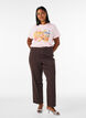 Organic cotton T-shirt with front print, Rose, Model image number 1