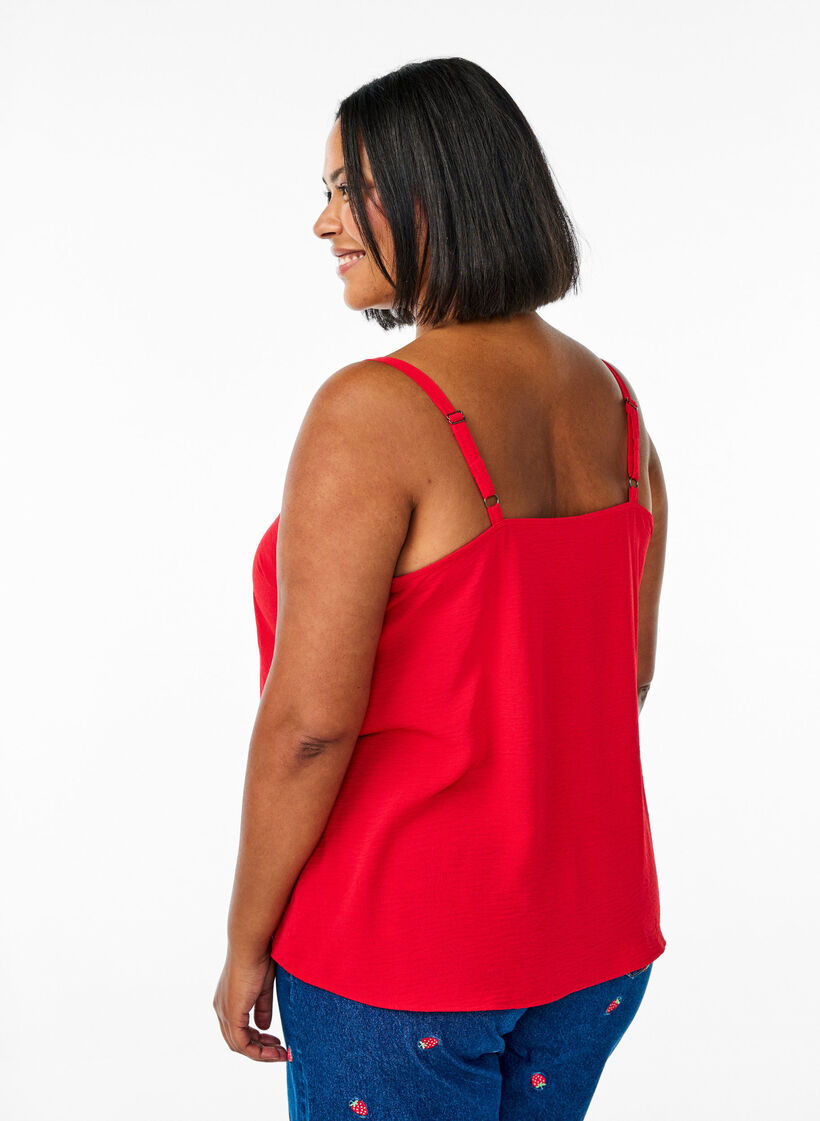 Top with a wavy hem, Red, Model image number 2