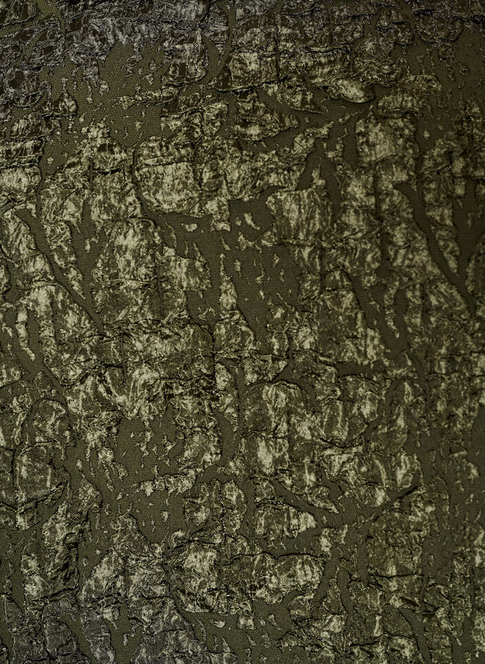 Jacquard blouse with puff sleeves and an A-line shape, Green, Packshot image number 2