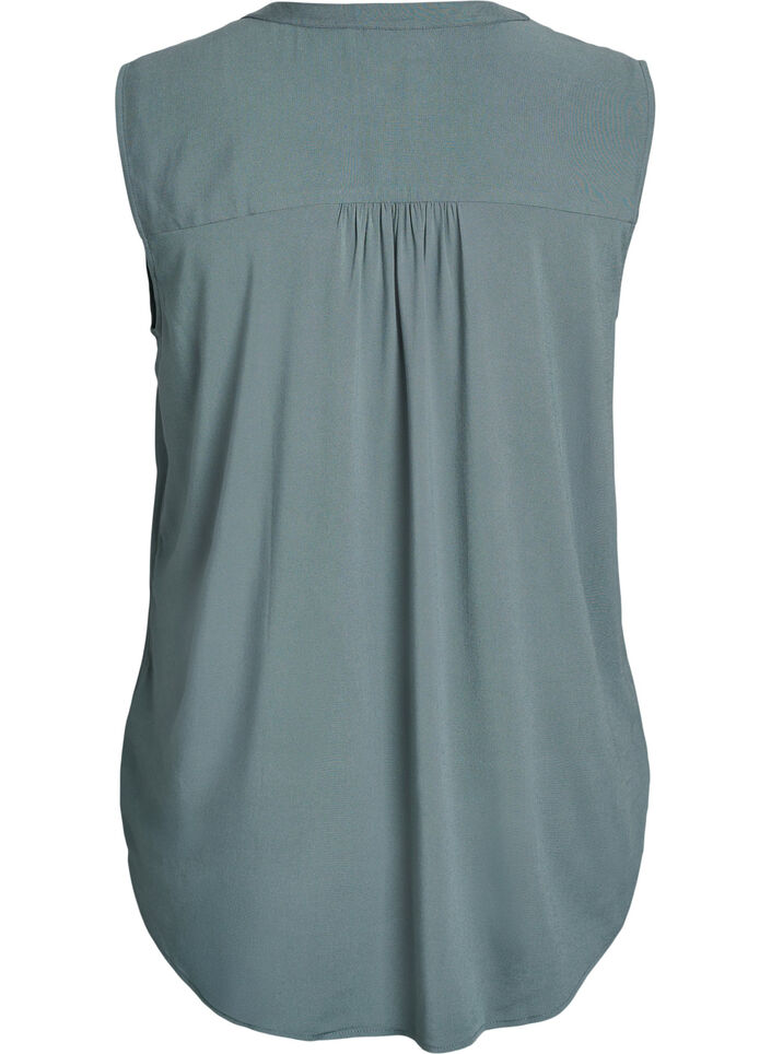 Sleeveless viscose blouse, Green, Packshot image number 1