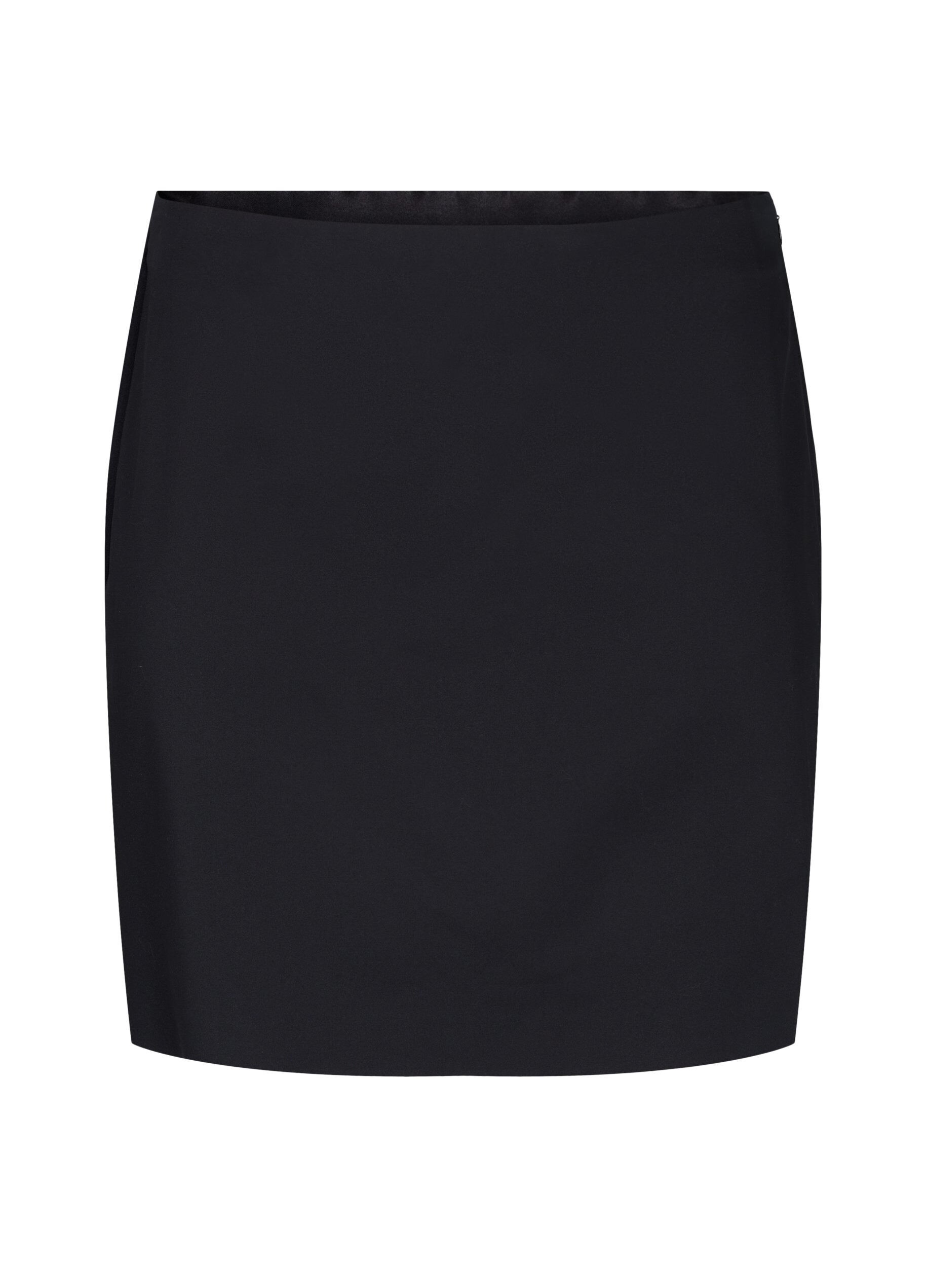 Zizzifashion Short skirt with slit, Black, Packshot image number 0