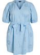 Short dress with floral and eyelet embroidery, Light Blue, Packshot image number 0