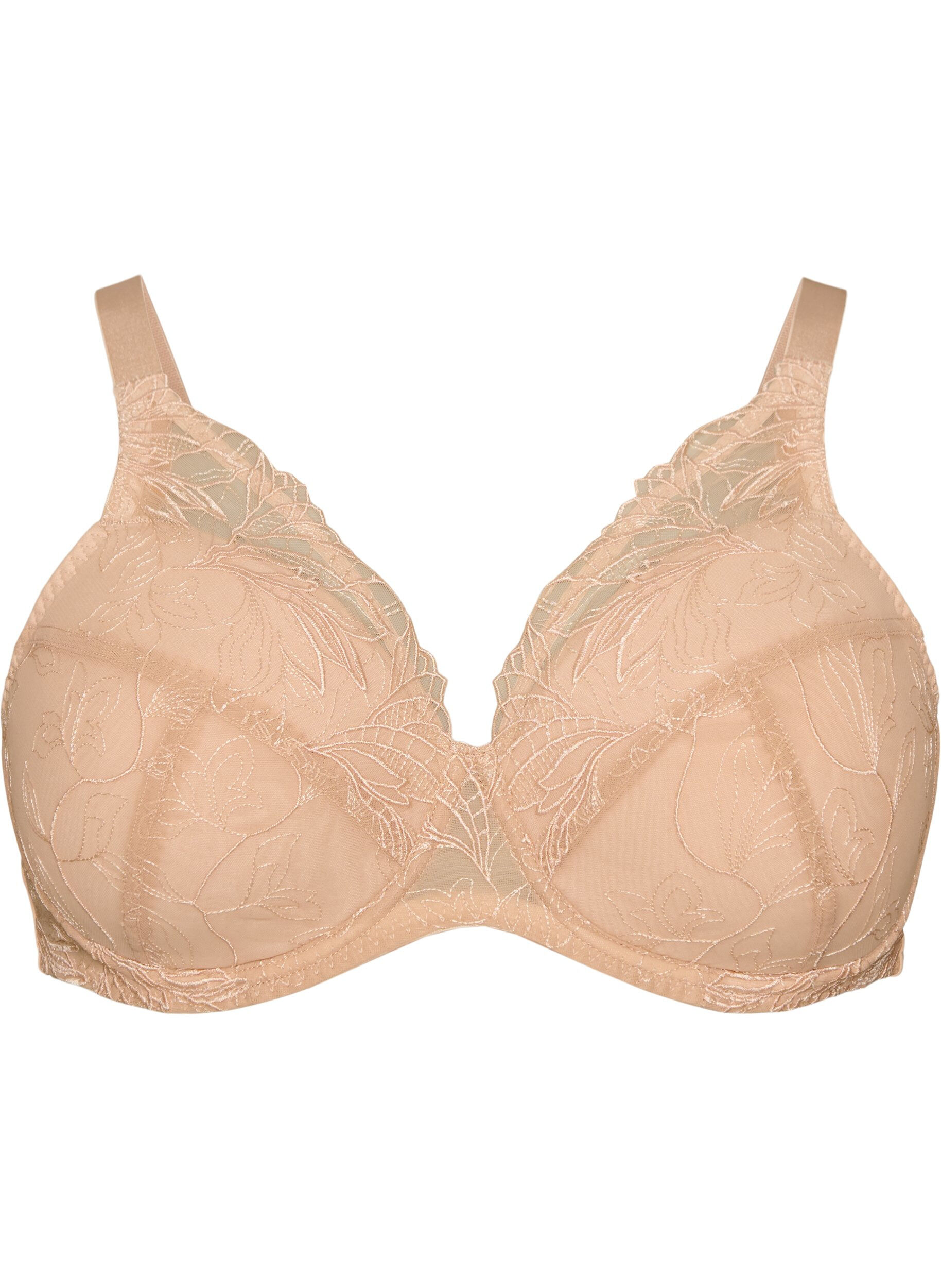 ZizzifashionPadded lace bra with underwire, Beige, Packshot image number 0