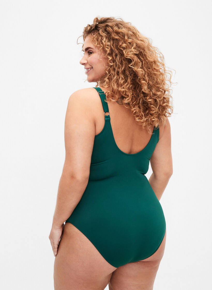 Wrap swimsuit, Green, Model image number 1