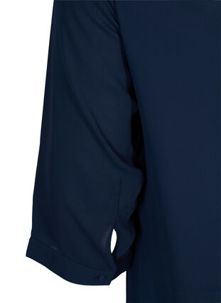 Blouse with 3/4-length sleeves and asymmetric hem, Navy Blazer, Packshot image number 3