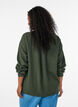 Blouse in linen and viscose with V-neck, Green, Model image number 2