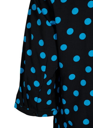 Tunic with dots and 3/4 sleeves, Black Blue Dot, Packshot image number 3