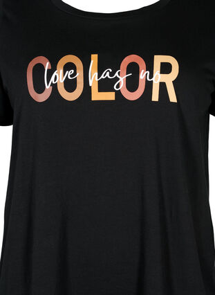 T-shirt in cotton with print, Black COLOR, Packshot image number 2