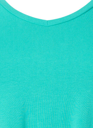 Basic plain cotton t-shirt, Aqua Green, Packshot image number 2