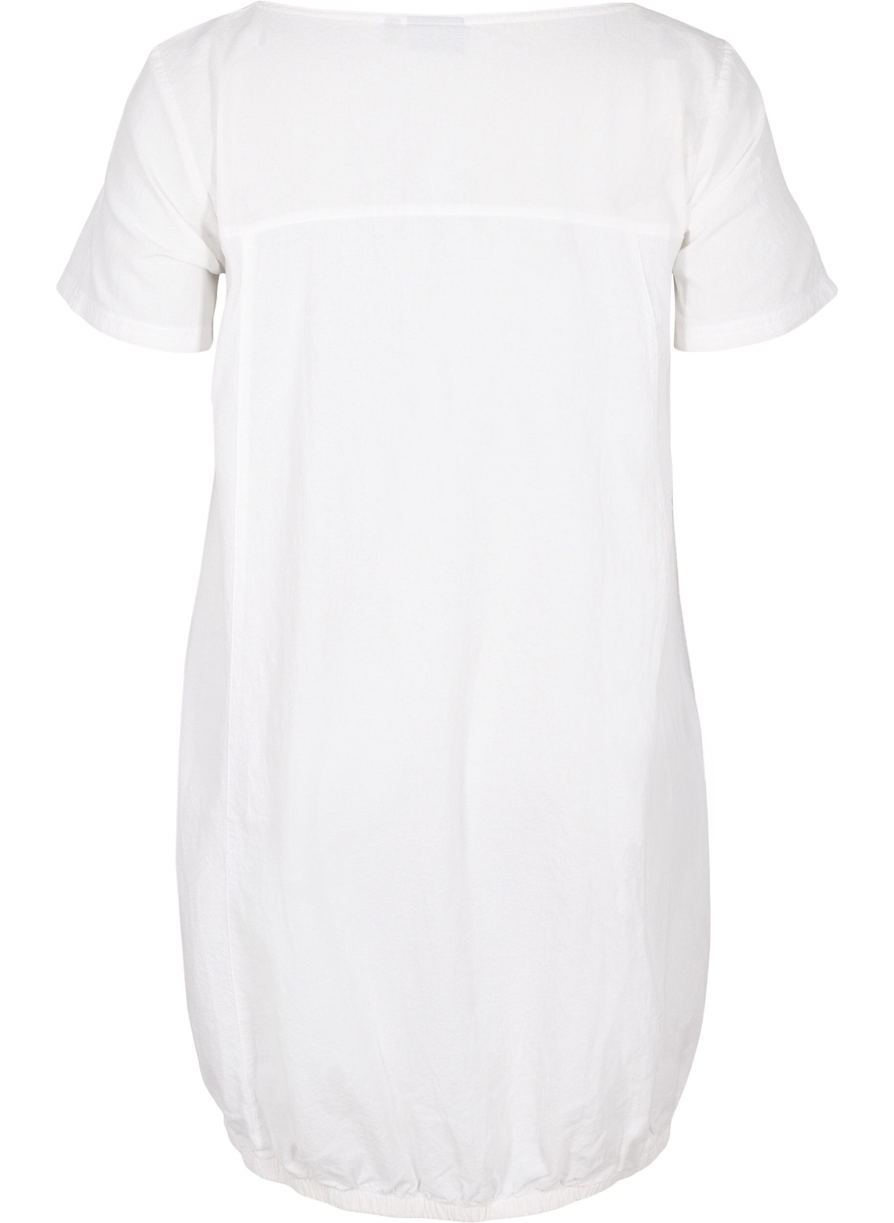 Zizzifashion Short-sleeved cotton dress, White, Packshot image number 1