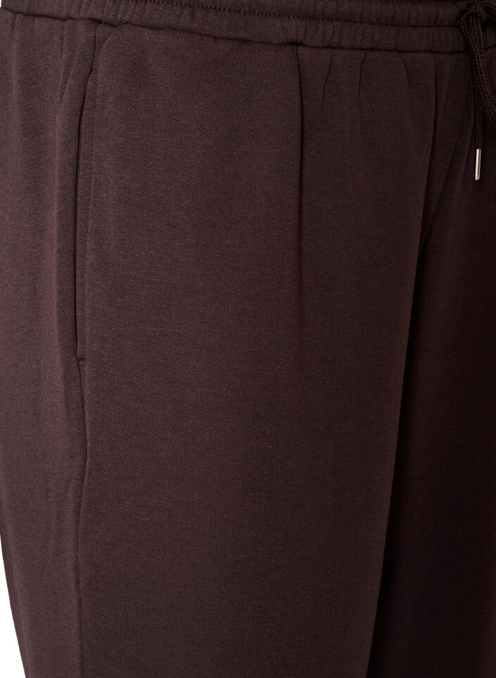 High-waisted sweatpants with drawstring, Brown, Packshot image number 2