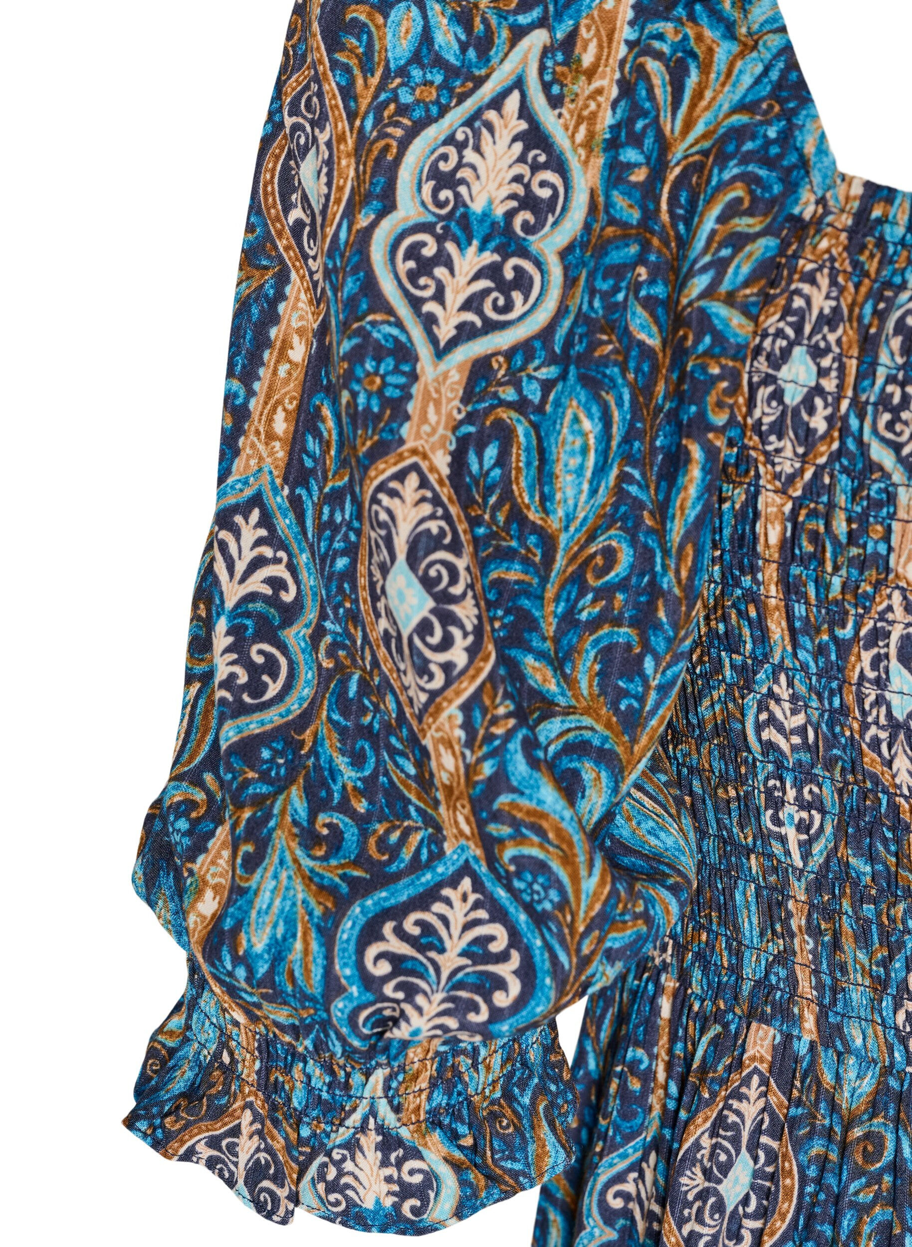 ZizzifashionSummer dress in viscose with paisley print, Blue, Packshot image number 3