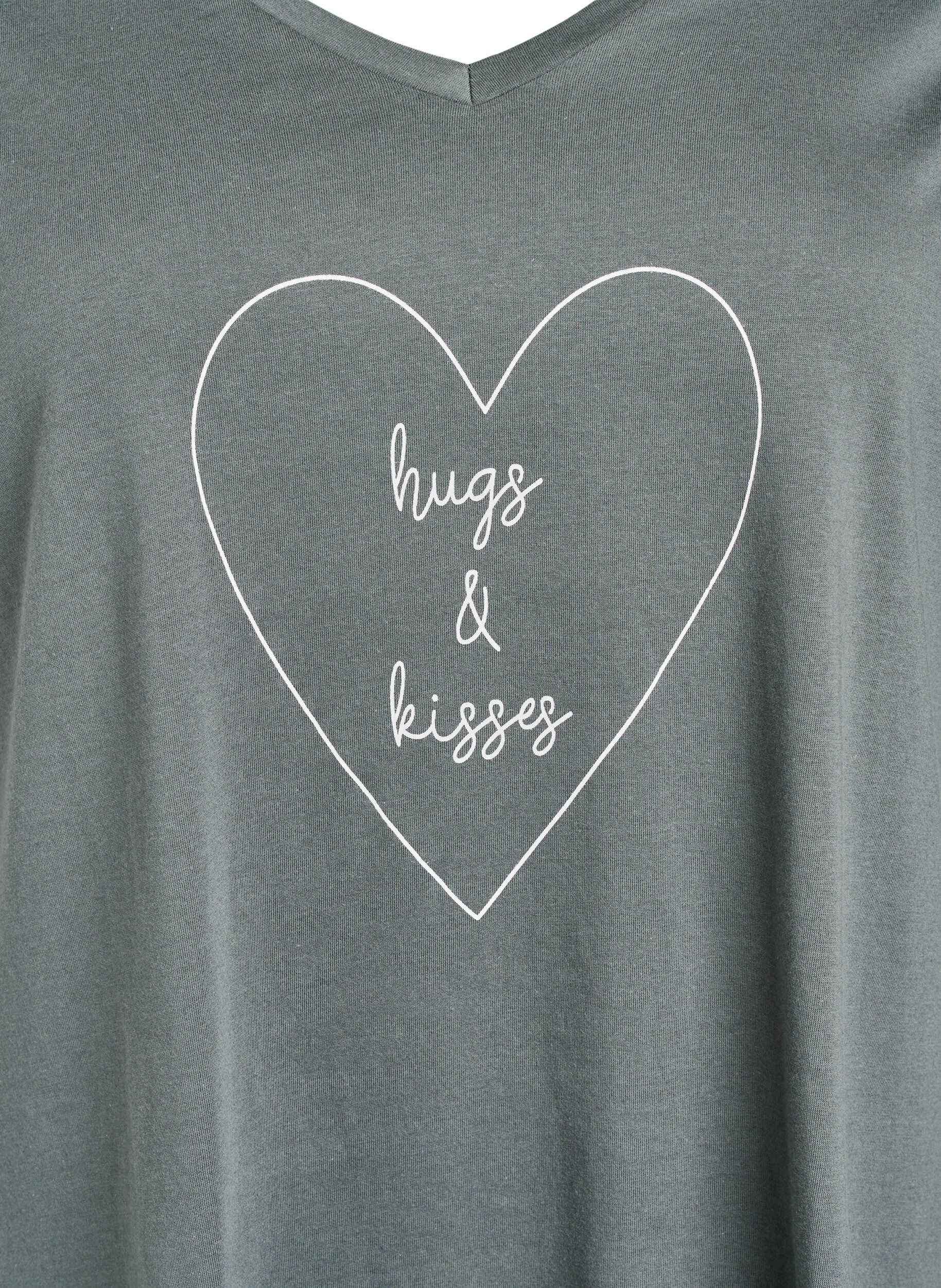 Zizzifashion Organic cotton nightgown with v-neck, , Packshot image number 2