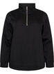 Sweatshirt with high collar and zipper, Black, Packshot image number 0