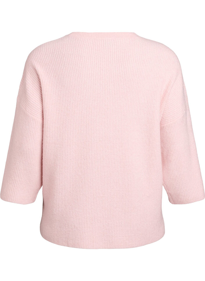 Loose knit with 3/4-sleeves, Pink, Packshot image number 1
