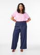 Denim-look trousers with contrast stitching, Blue, Model image number 0