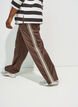 Track pants with side stripes and pockets, Brown, Model image number 0