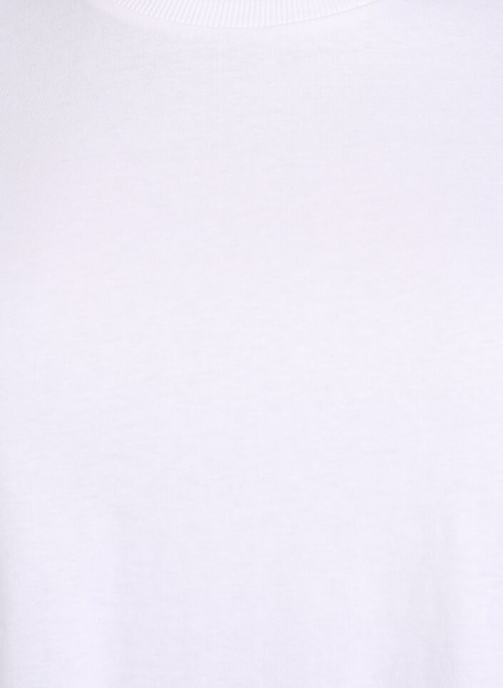 Basic cotton t-shirt with shoulder pads, White, Packshot image number 2