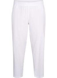 Plain cotton trousers with linen