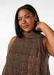High-neck sleeveless blouse with a bow, Brown, Model image number 3