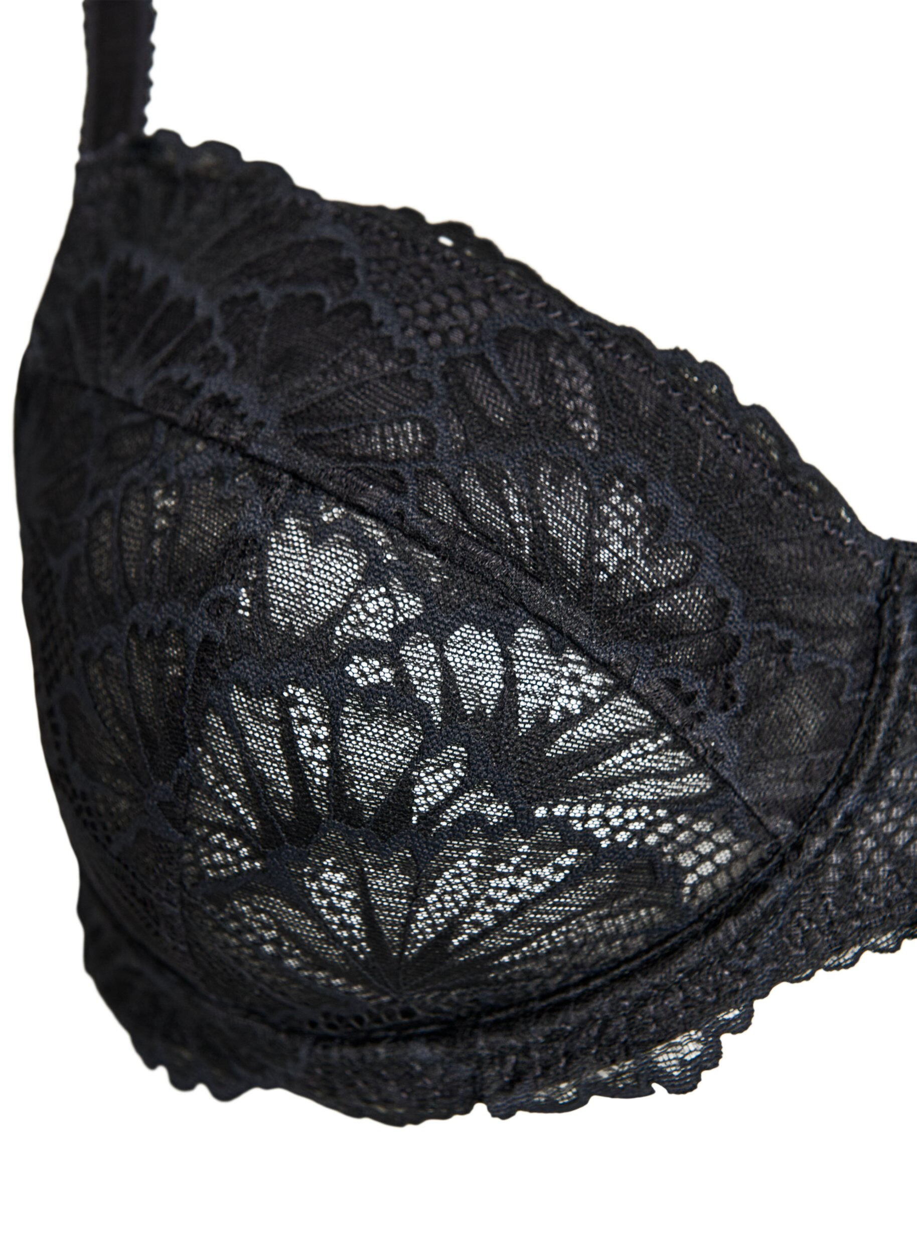 Zizzifashion Full coverage lace bra with underwire, Black, Packshot image number 2
