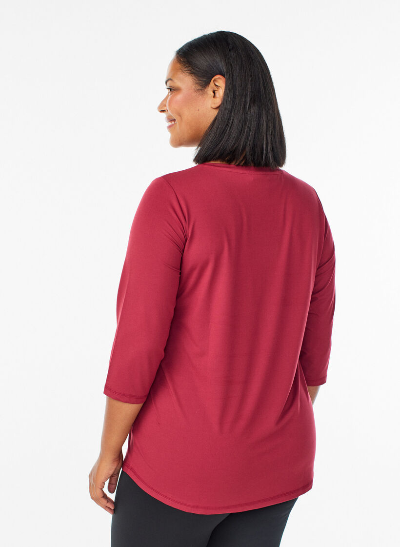 Workout top with 3/4 sleeves, Red, Model image number 2