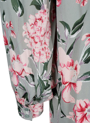 Floral viscose tunic, Slate Gray AOP, Packshot image number 3