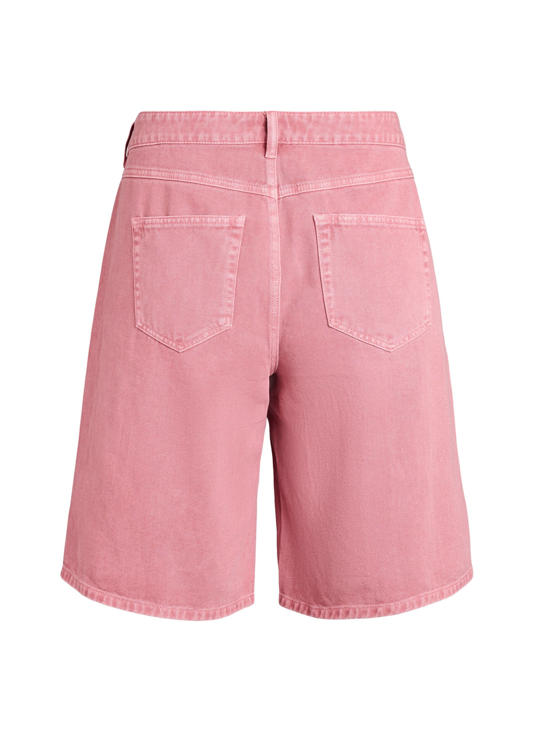 Zizzifashion High-waisted coloured denim bermuda shorts, Red, Packshot image number 1