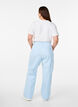 High-waisted striped cargo jeans, Light Blue, Model image number 1