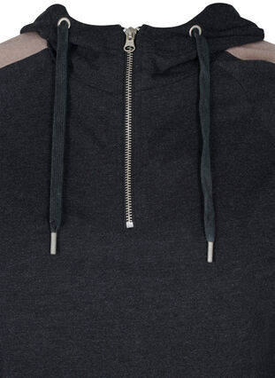 Hooded sweatshirt with zip, Black, Packshot image number 2