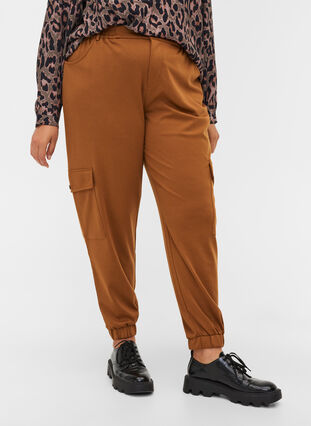 Loose trousers with elasticated trim and pockets, Rubber, Model image number 2