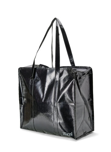 Shopping bag with zipper, Black, Packshot image number 1