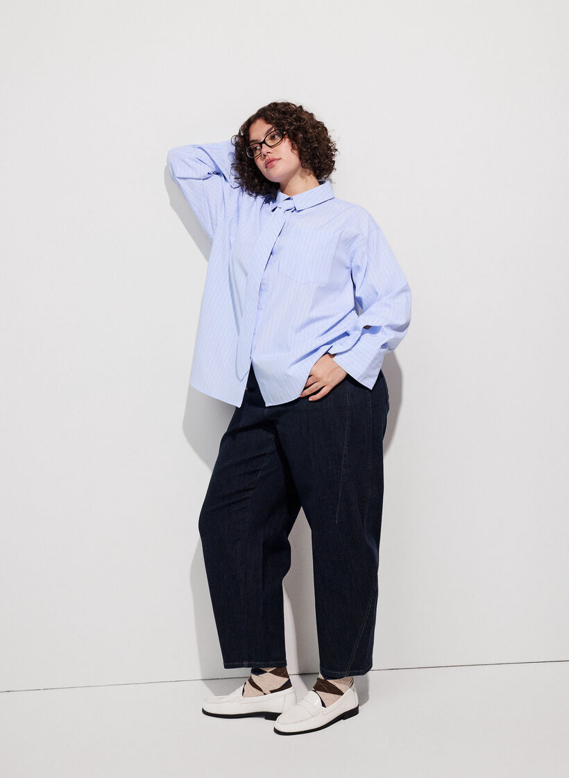 Loose shirt with tie, Light Blue, Image image number 0