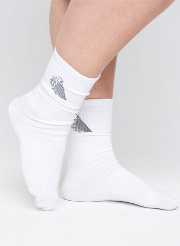 3-pack of sports socks, White/Black Logo, Model image number 0
